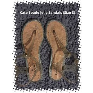 Kate Spade Gold Glitter Jelly Sandals (Size 8)